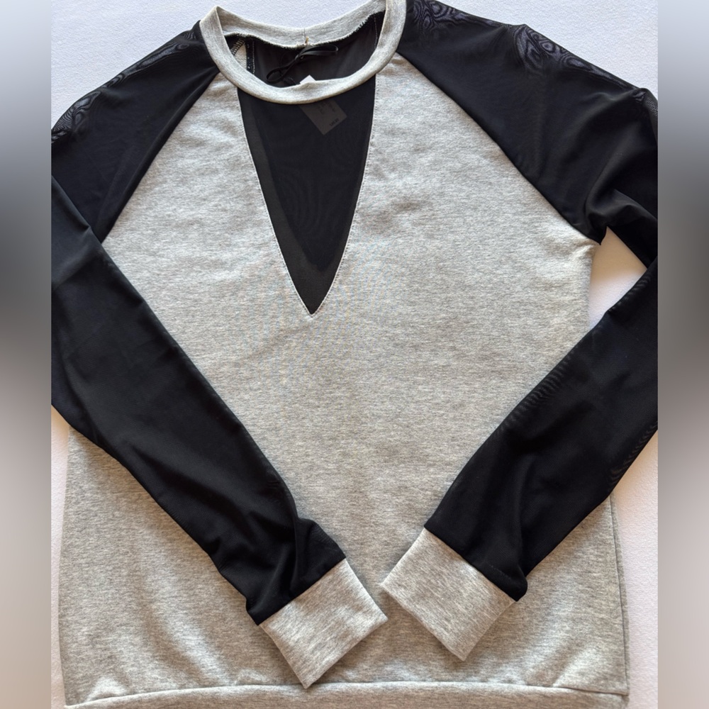 NWT Love Haus Dreamy Sheer Sleeved Lounge Top SZ XS